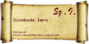 Szvoboda Imre névjegykártya